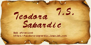 Teodora Sapardić vizit kartica